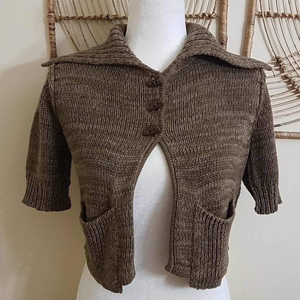 athleta cardigan sweater xs brown 3 button